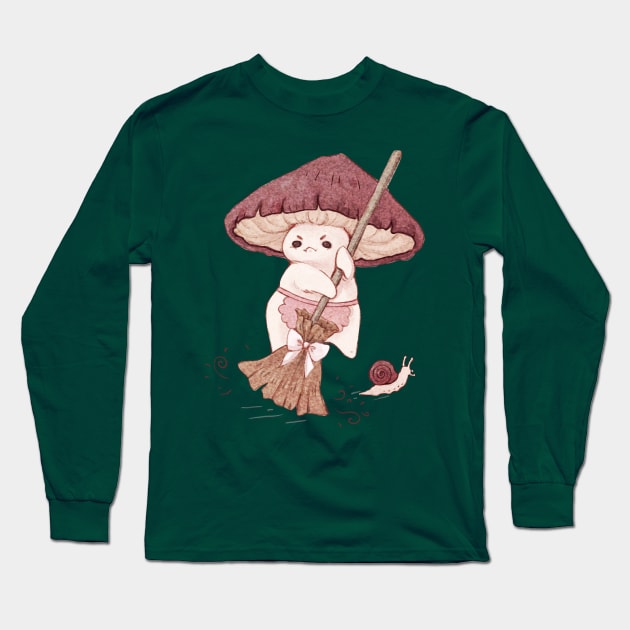 Angry Mushroom Long Sleeve T-Shirt by fairydropart